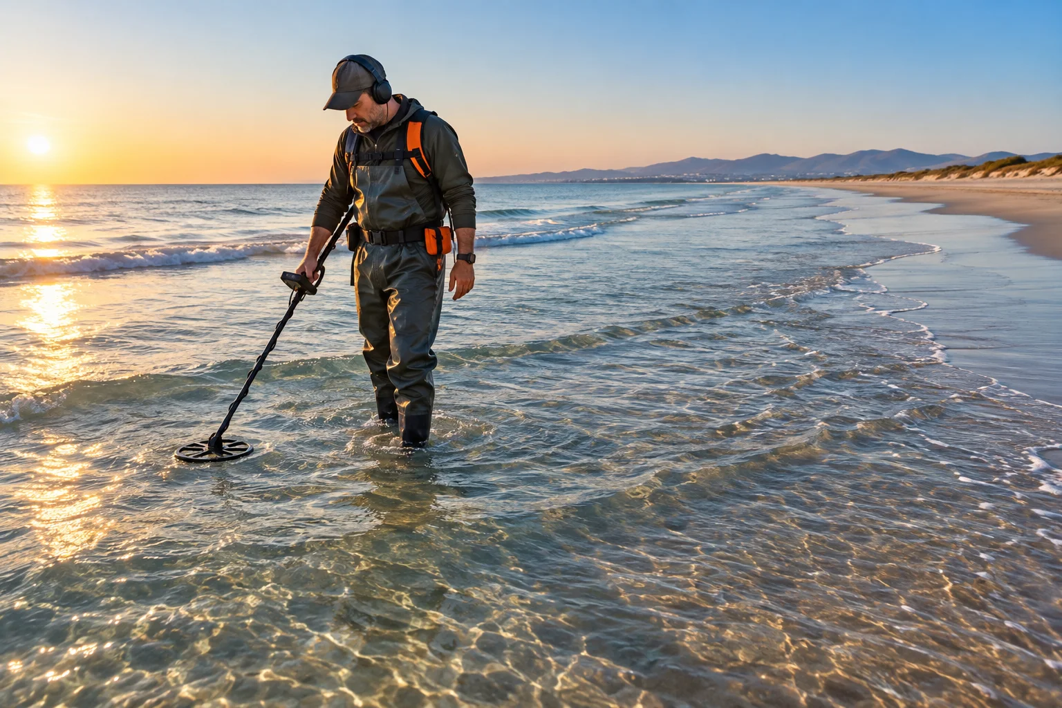 Detector de metales sumergible para playa y agua salada