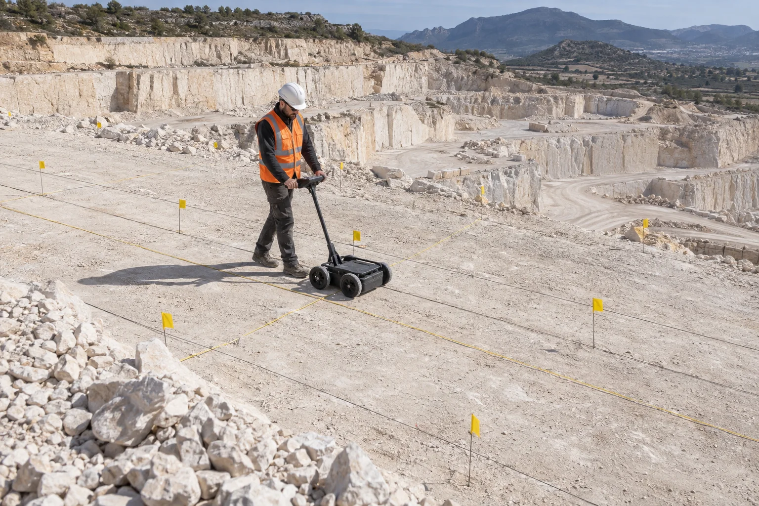 Escáner 3D de suelo profesional para cuadrículas de terreno